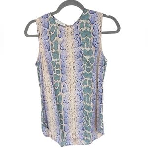 Equipment Femme 100% Silk Sleeveless Blouse Top Snake Print